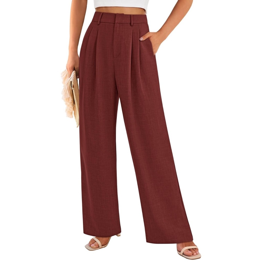 PRETTYGARDEN High Waisted Work Pants Straight Leg Business Casual Trousers XL